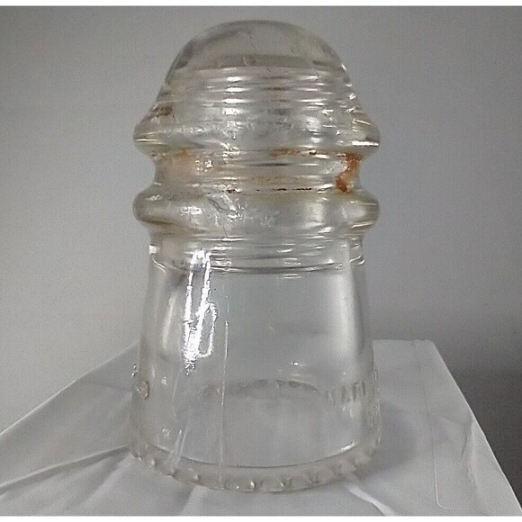 Hemingray Glass Insulator -9 Clear Glass Made In The USA 12A- please read - Picture 5 of 9